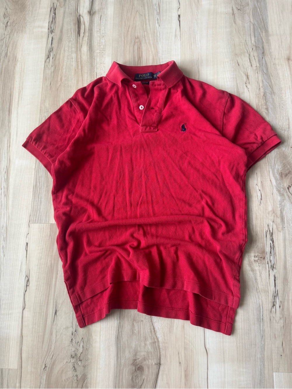 Polo Ralph Lauren Red Short Sleeve Classic Fit Pique Polo Shirt Mens XS